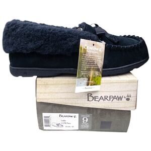 Bearpaw Indio Women's Slippers Navy Blue Size 9 Suede Wool
